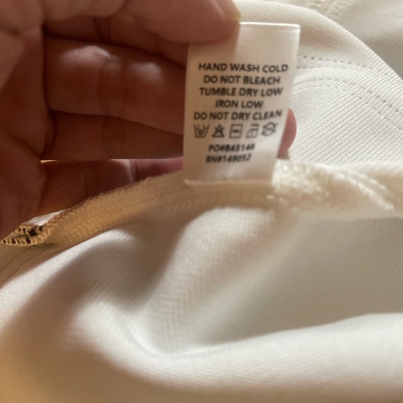 White Bodycon Dres Black Contrast Piping Pemblum Hem Sleeveless Fit & Flare XS - Picture 4 of 10